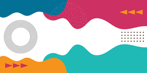 Abstract pop art background with halftone, wave pattern and twisting dot. Vector pattern. geometric ornament. Design template. Color wave  and presentation design