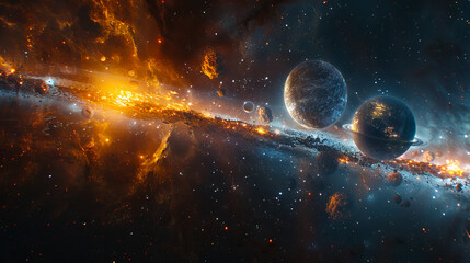 Space wallpapers hd wallpapers. A space scene with planets and sun.