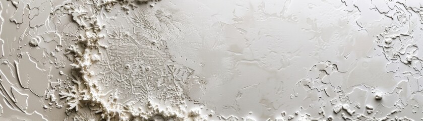 Close-up of a dirty, weathered concrete wall with cracks and peeling paint.