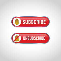 Vector subscribe button with illustration. Subscribe vector web button