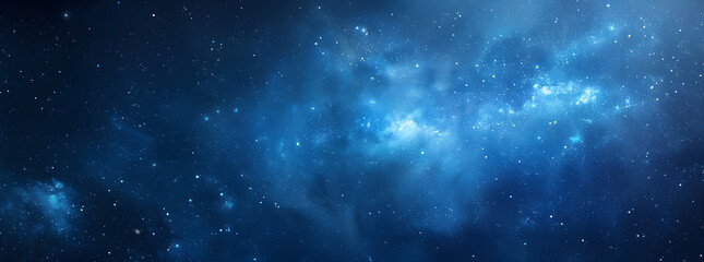 Fototapeta premium Blue night starry sky, space background. Wallpaper with a serene blue night sky