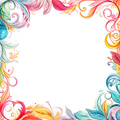 Obraz premium frame with flowers and butterflies, abstract floral frame, frame with flowers
