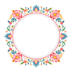 Obraz premium frame with flowers and butterflies, abstract floral frame, frame with flowers