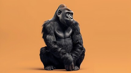 Fototapeta premium Endangered Species Day. Gorilla is an endangered animal