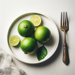 lime with isolated on transparent background Ai generative.