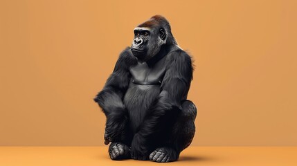 Fototapeta premium Endangered Species Day. Gorilla is an endangered animal