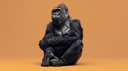 Fototapeta premium Endangered Species Day. Gorilla is an endangered animal