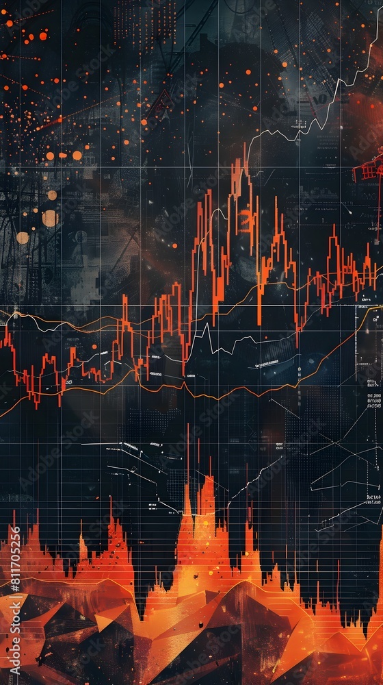 Poster historical index performance visualized through distinct economic cycles in d