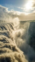 Fototapeta premium Dettifoss Iceland During the day Under the bright _004