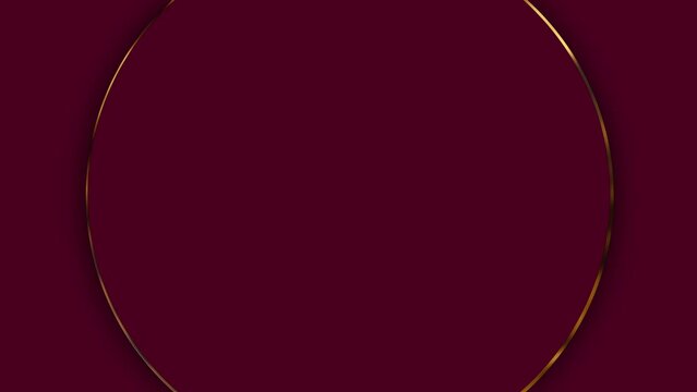 burgundy gold background animation. a pulsating circle in a frame