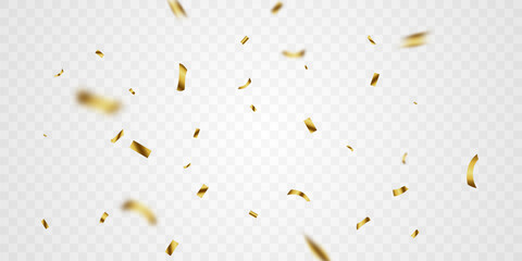 Celebration background with beautiful golden confetti vector illustration.
