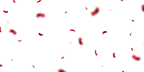 Celebration background with red zigzag confetti falling, vector illustration
