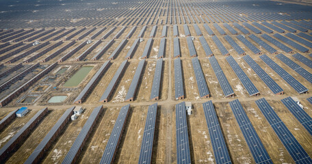 Aerial photography of photovoltaic power plant in Shuangliao City, Jilin Province