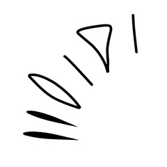 Doodle shine sunburst sparkle ray elements. Hand drawn pop surprise line. Vector ilustration