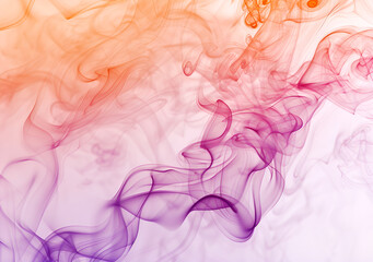 Abstract Vivid Smoke Swirls on Pastel Background . 