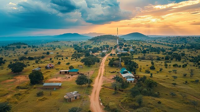 A rural community gaining access to highspeed internet for the first time through the deployment of 5G networks