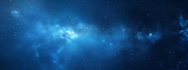 Blue night starry sky, space background. Wallpaper with a serene blue night sky