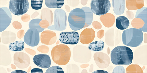 An adorable pattern in light shades of blue and beige, designed specifically for a baby boy's nursery. The gentle hues evoke a sense of peace and serenity, creating a comforting and environment