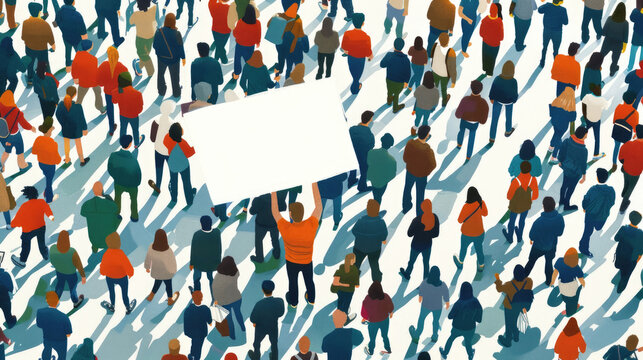 A group of individuals gathered around a white sign, attentively reading the information displayed