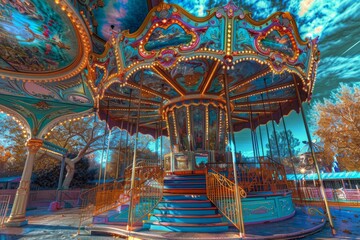 Carousel ride with intricate details
