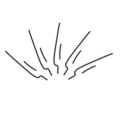 Hand drawn sunburst half circle with lines. Vector ilustration