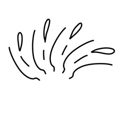 Hand drawn sunburst half circle with lines. Vector ilustration