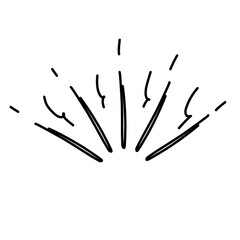 Hand drawn sunburst half circle with lines. Vector ilustration