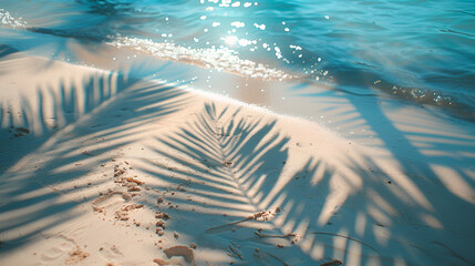 Tropical leaf shadow over the sea surface