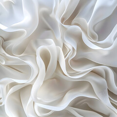 Obraz premium White fabric waves aesthetic abstract background with 3D effect