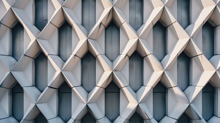 Interlocking Geometric Shapes on Building Facade