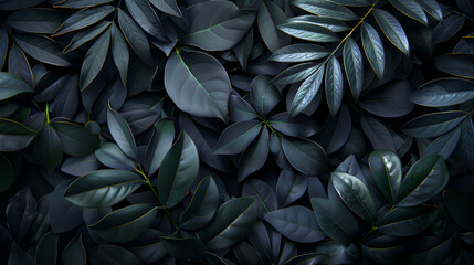 Abstract black leaves for a tropical foliage background