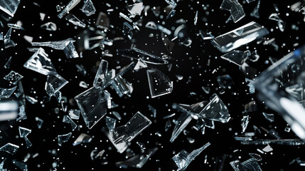 A black background with shattered glass.