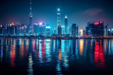 night scene of a tranquil river