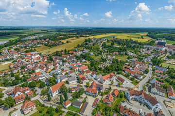 Ausblick auf Buttenwiesen an der Zusam im schwäbischen Kreis Dillingen