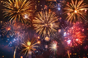 Naklejka premium fireworks lighting up the night sky