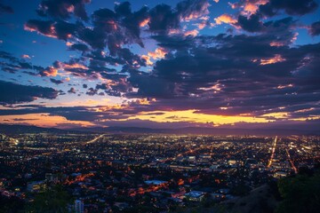 Obraz premium cityscape with dramatic clouds