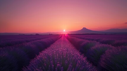 Picturesque lavender fields of valensole, provence  stunning summer landscape in france