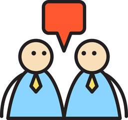 Businessman Consulting Stick Figure
