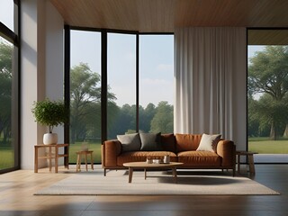 living room with a window