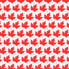 Seamless pattern with maple leaf in gradient color