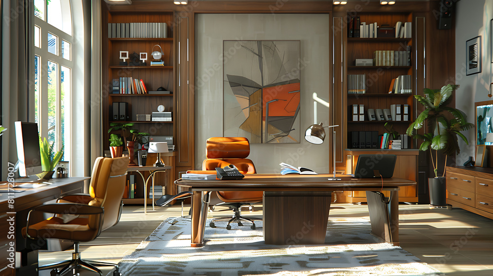Aufkleber office space series unique design with a generative touch. generative ai