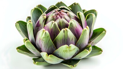 Fototapeta premium Close up of a fresh Artichoke on a white Background