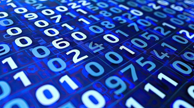 Digits Dance: A Captivating Close-Up of Blue Numbers