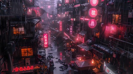 Sci-fi city backdrop with glowing data streams in a technological cyberspace concept