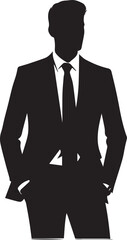 Businessman silhouette. Businessman vector silhouette black and white.