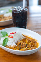 Khanom Jeen Red Curry Local Thai food is a little spicy