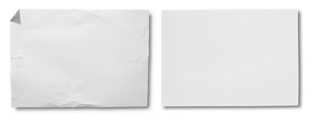 sheet of paper on a white background