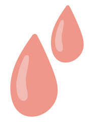 Blood drops in flat design. Red droplets for donation or transfusion. Vector illustration isolated.