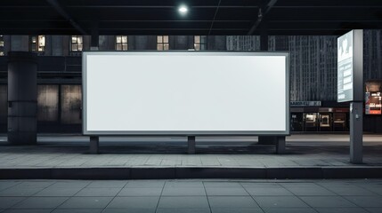 Street horizontal poster advertising glowing display night scene.