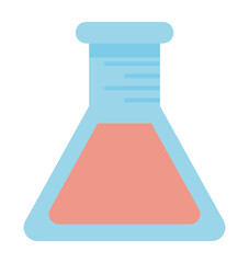 Laboratory tube in flat design. Glassware for scientific researches. Vector illustration isolated.
